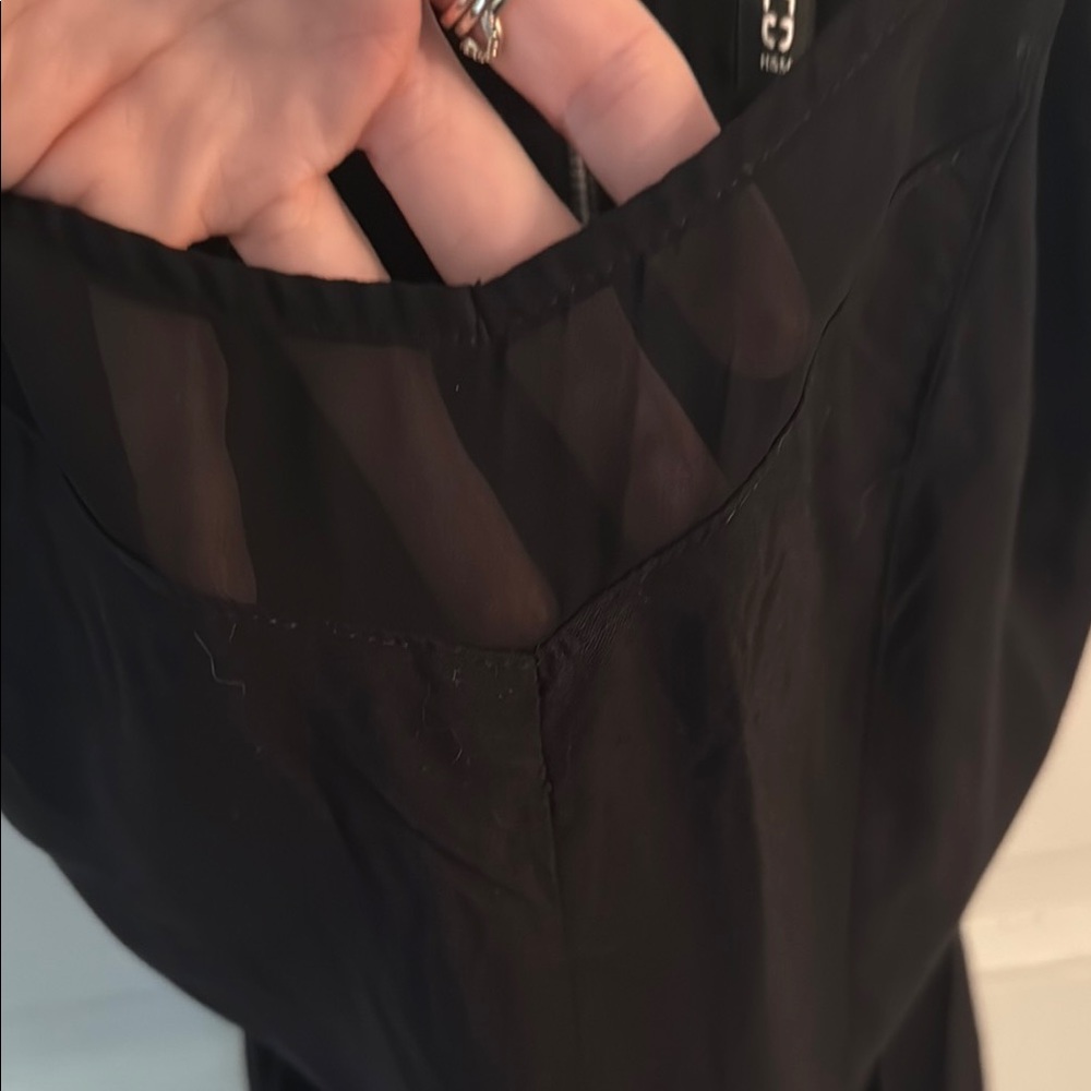 Divided Black Spaghetti Strap Dress - Picture 5 of 5